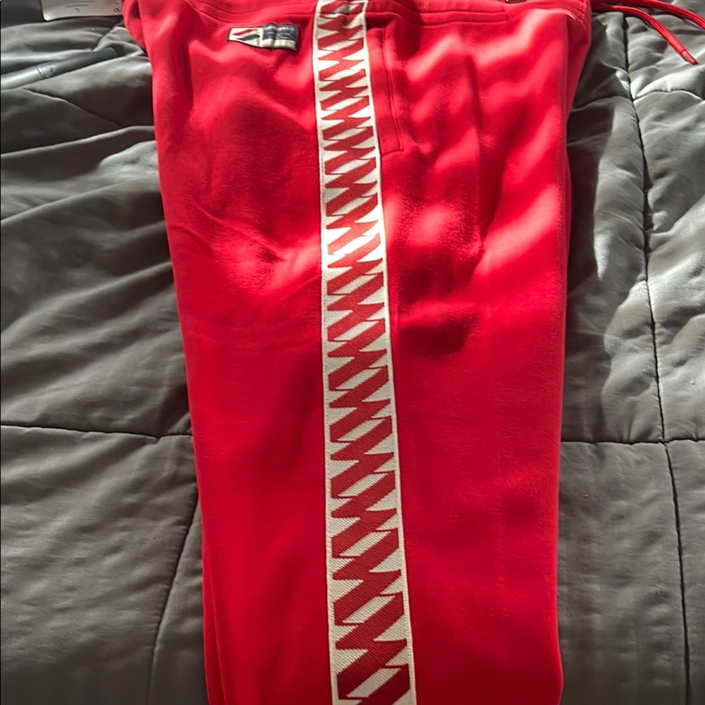 Superdry Red Joggers with Zigzag Stripe